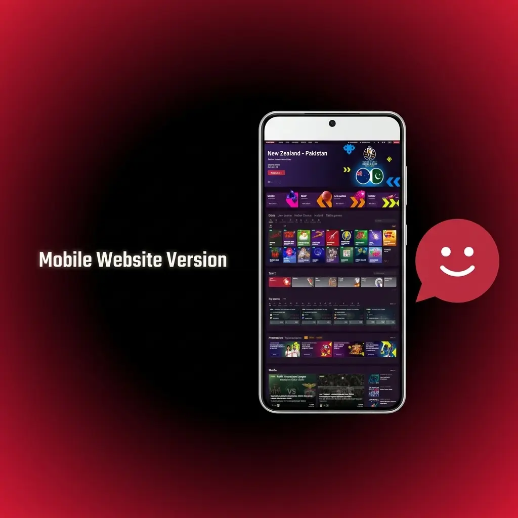 Batery mobile website on smartphone browser showing sports betting and casino games optimised for Indian users