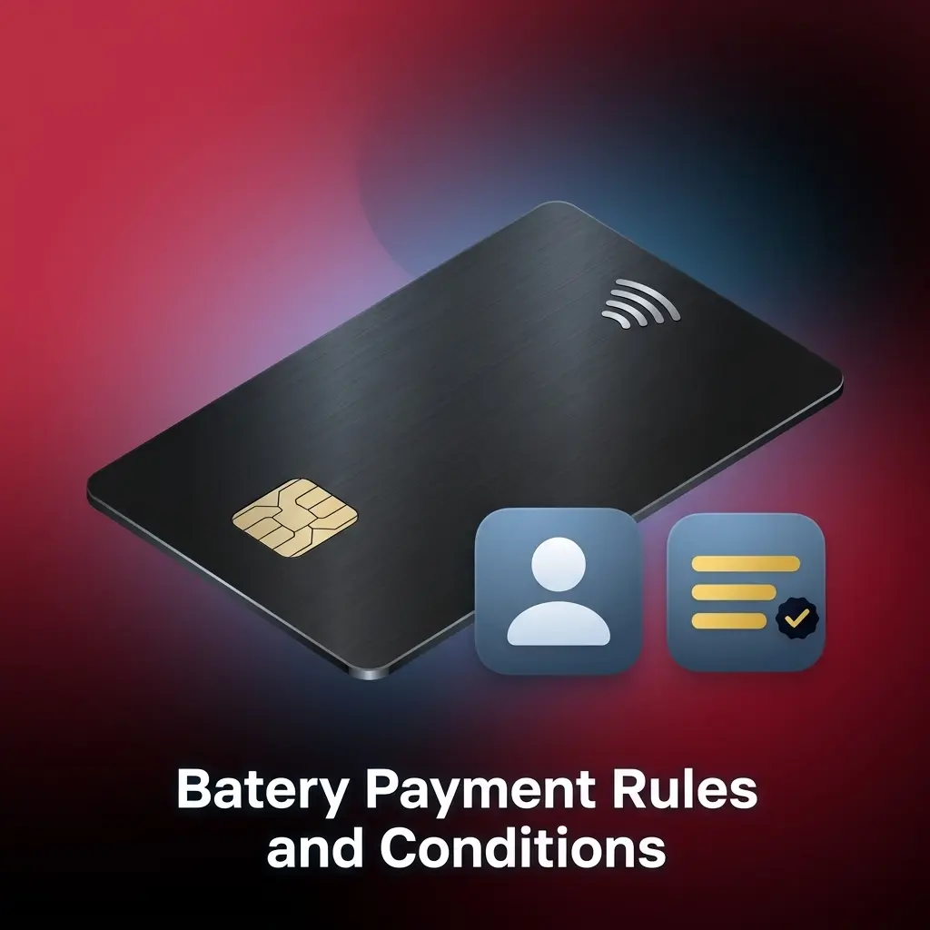 Batery payment rules covering verification, deposits, withdrawals, bonus wagering, and transaction limits for Indian users