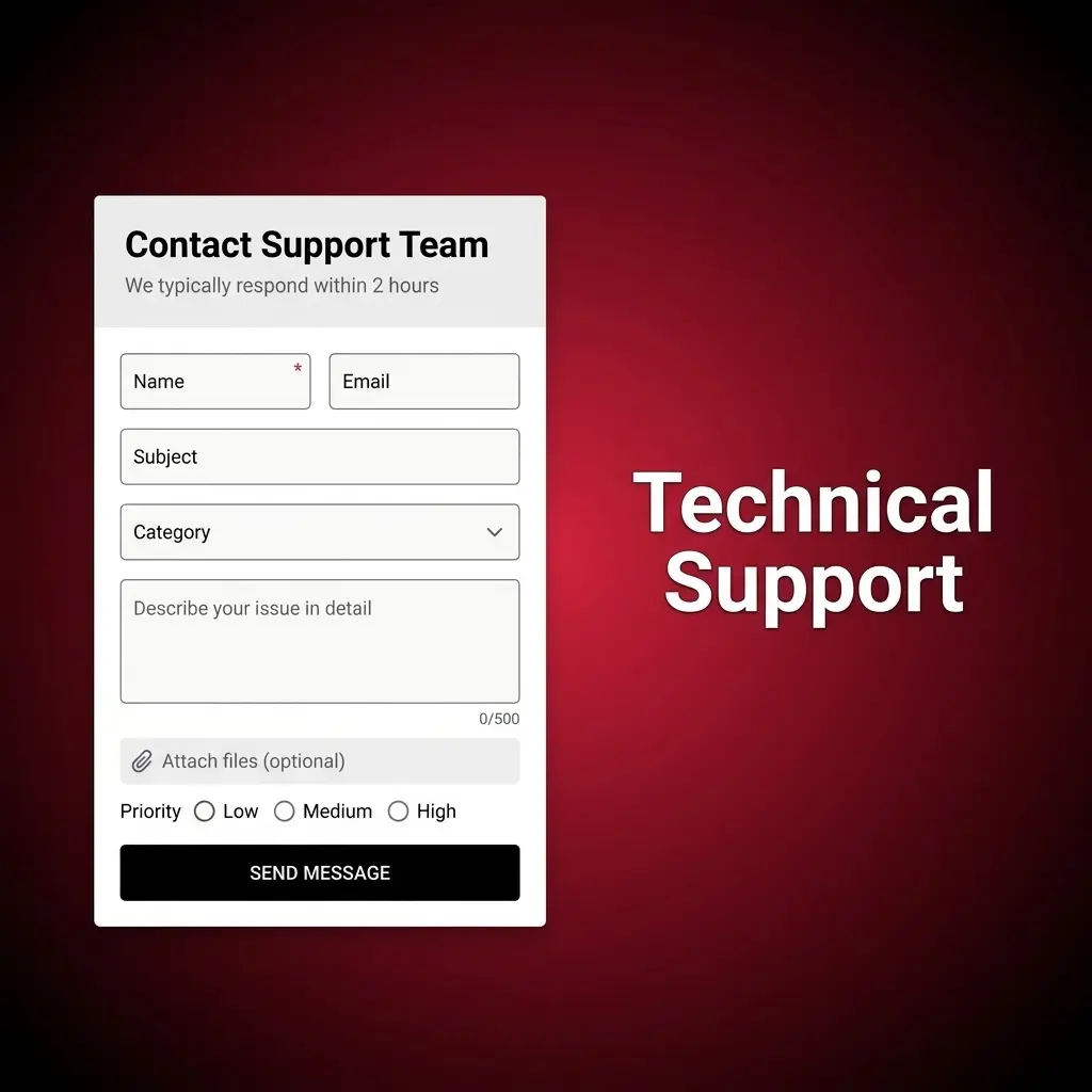 Technical support team assisting users with login errors, payment issues, game failures, and app problems via chat or email 24/7