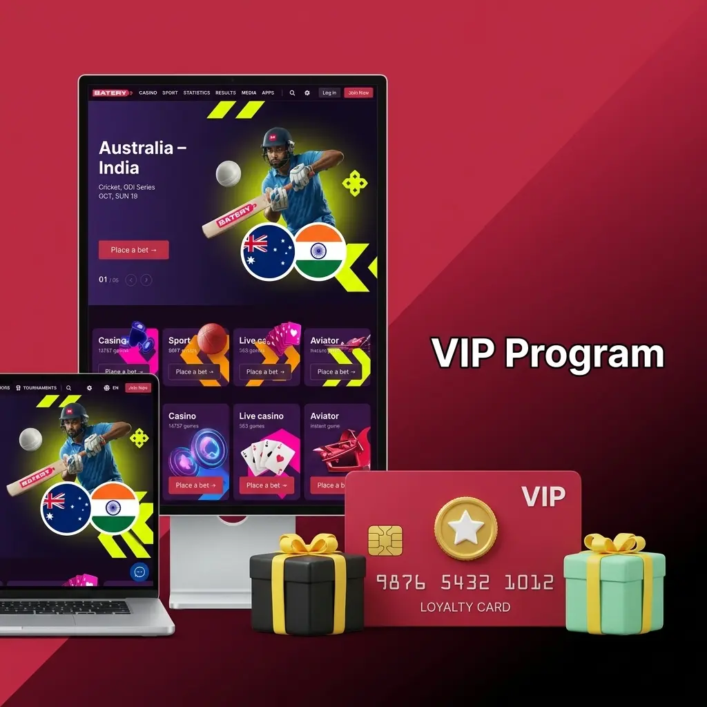 Batery Casino VIP loyalty programme tiers offering exclusive perks, faster withdrawals, and personalised bonuses for active players