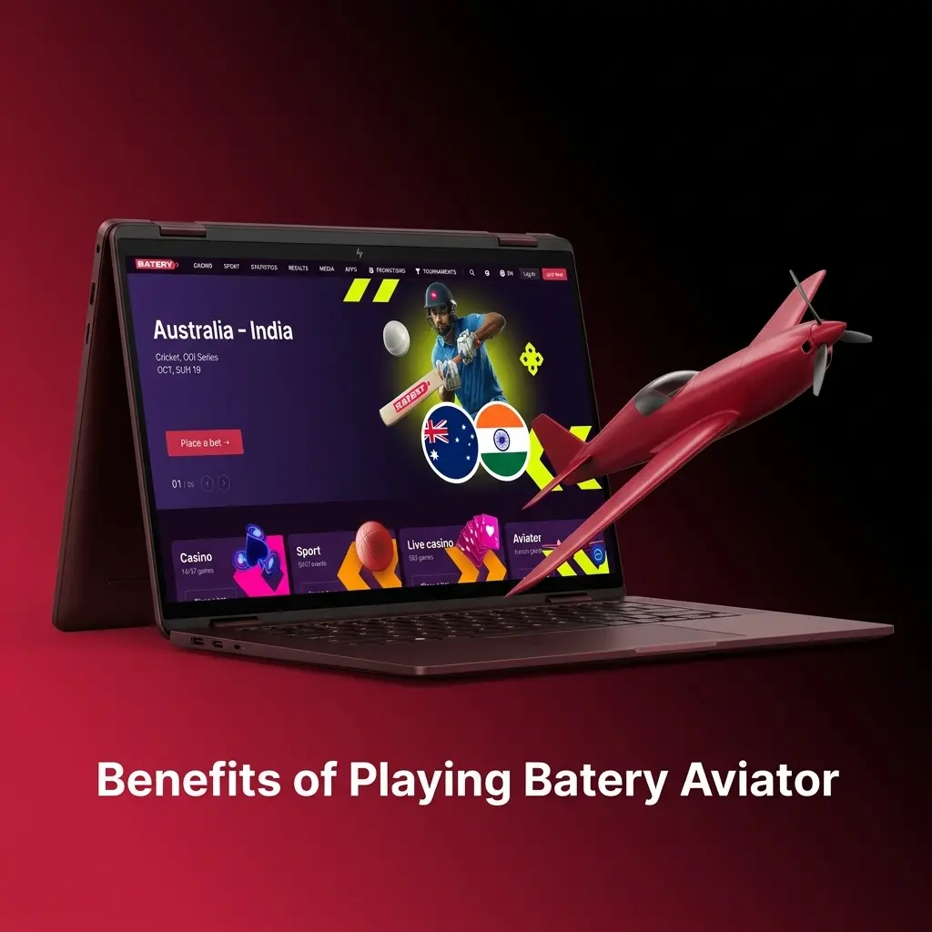 Benefits of playing Batery Aviator including bonuses, INR payments, mobile access, and 24/7 support for Indian players