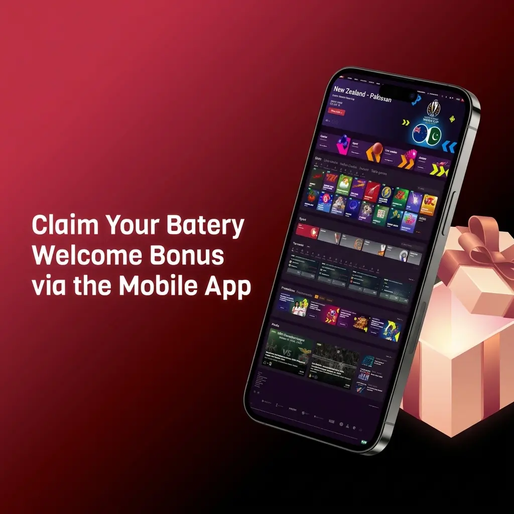 Batery mobile app welcome bonus claim steps on Android and iOS with INR 500 minimum deposit