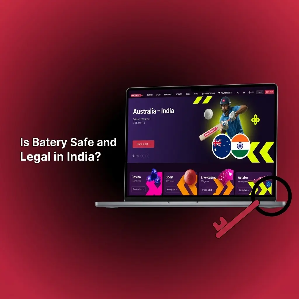 Batery online gaming platform in India showing SSL security, responsible gaming tools, and licensing information for safe play