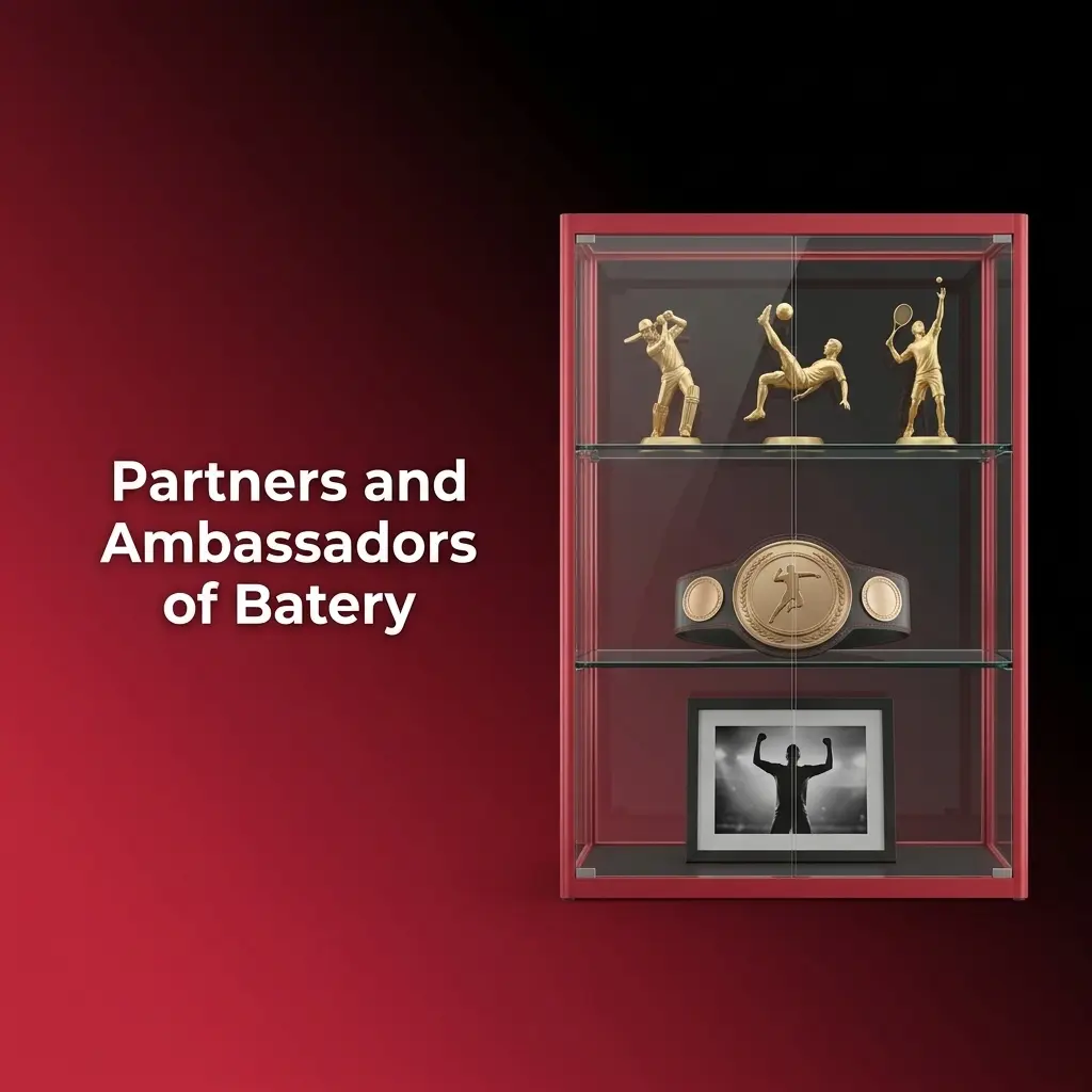 Batery partners and ambassadors including cricket affiliates, digital media partners, and payment solution providers in India