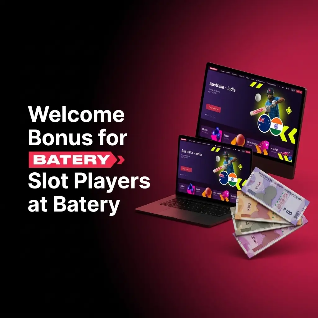 Batery welcome bonus for slot players showing 150% first deposit match and 200 free spins promotion details